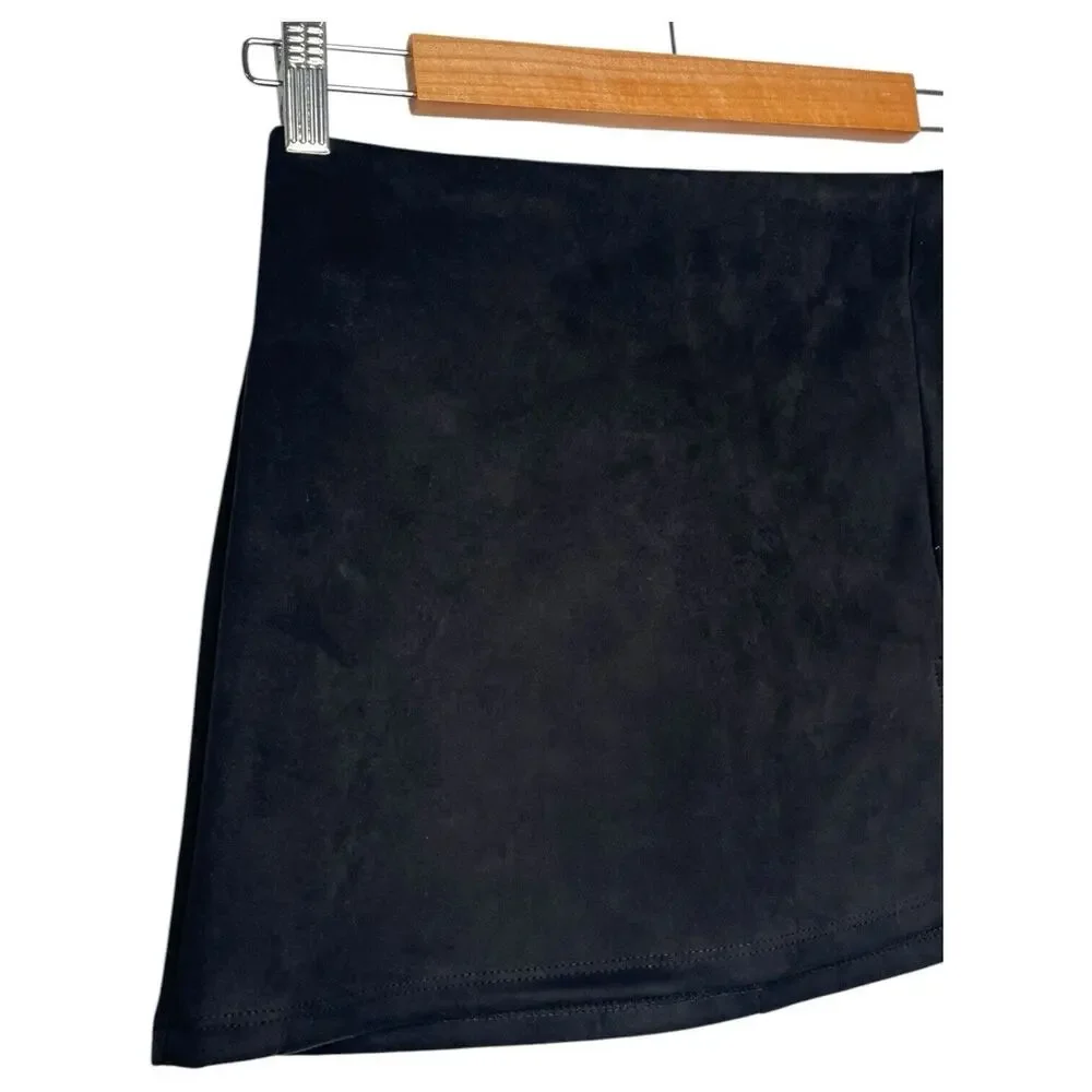 Altard State Mini Skirt Womens S Rory Suede Notch Slit Fitted Flirty Black - Picture 6 of 15